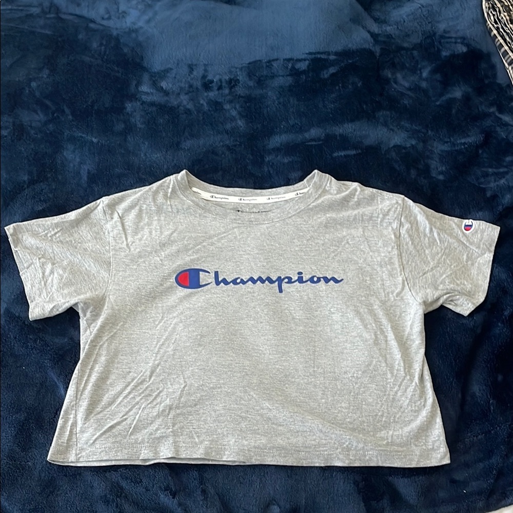 champion heather gray baby tee